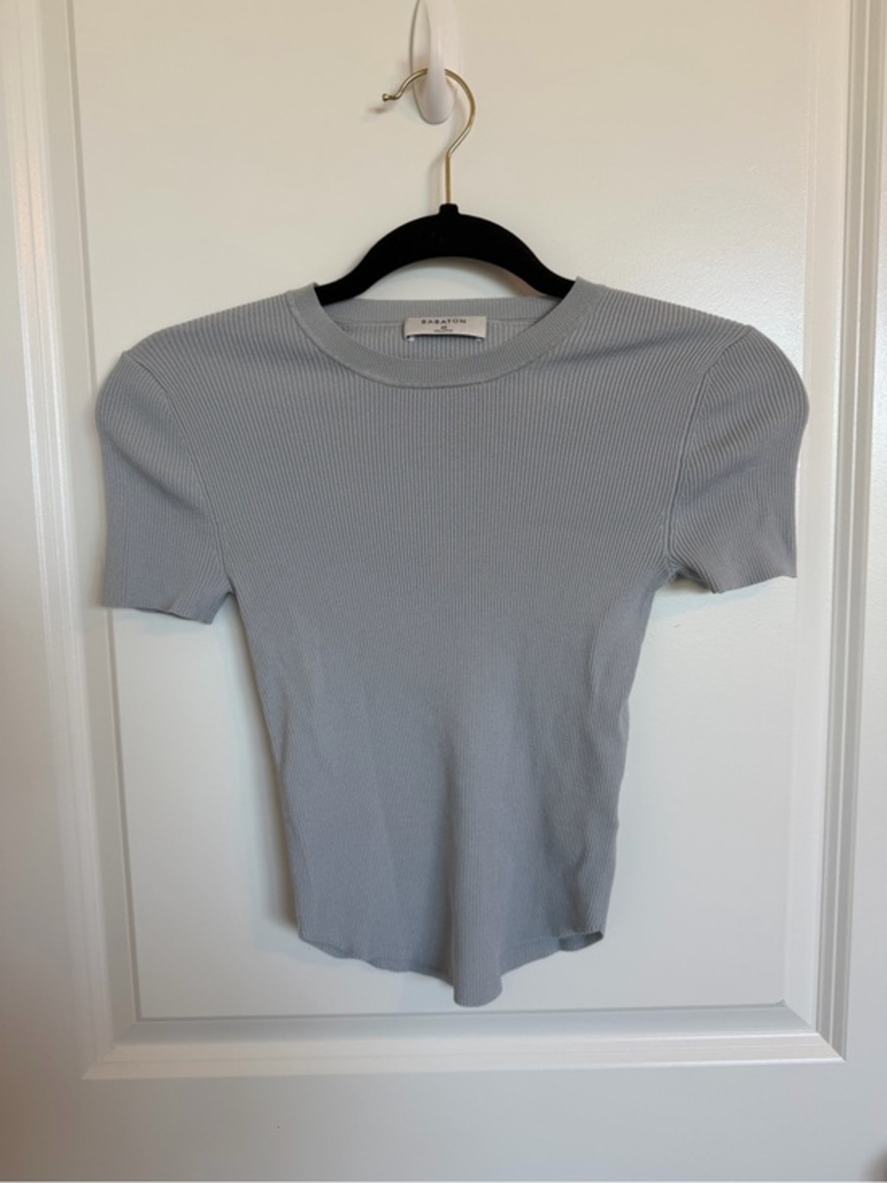 Aritzia Babaton Ribbed Short Sleeve Top XS